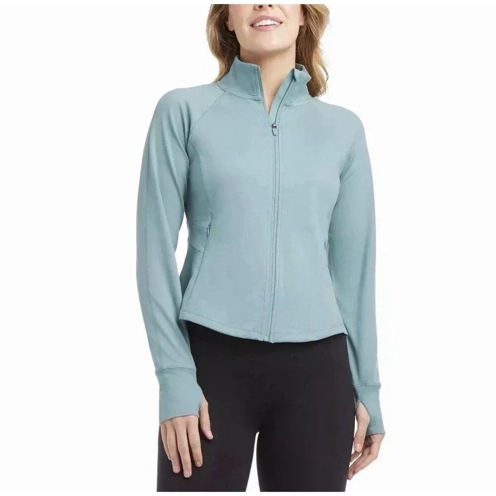 Jockey‎ Women's Tulip Hem Yoga Jacket, Arctic, Size M